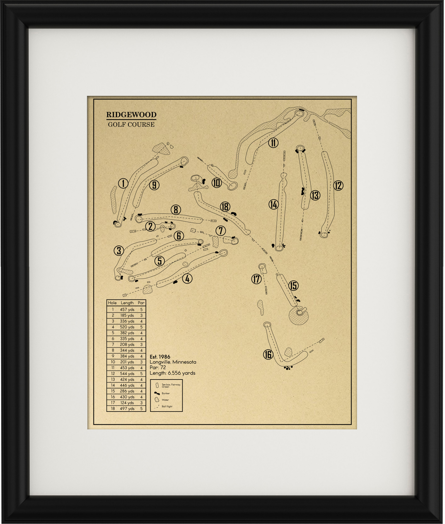 Ridgewood Golf Course Outline (Print)