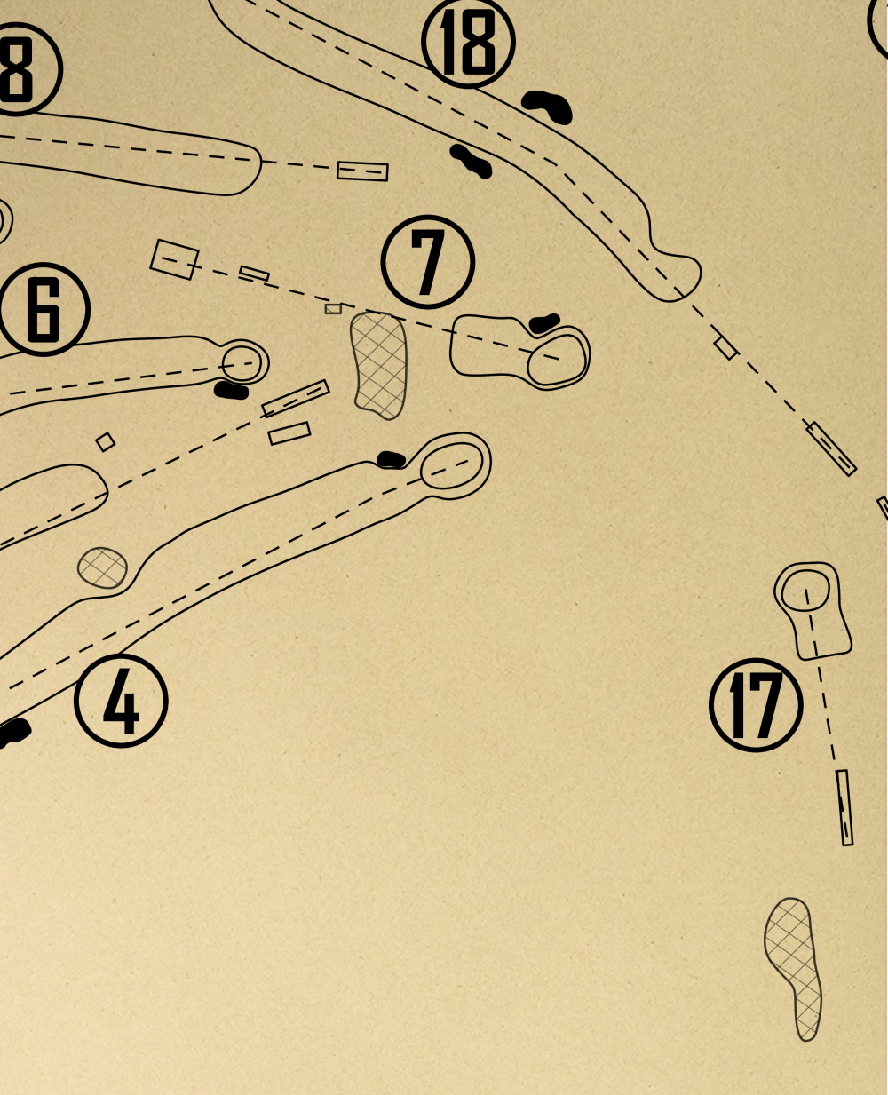 Ridgewood Golf Course Outline (Print)