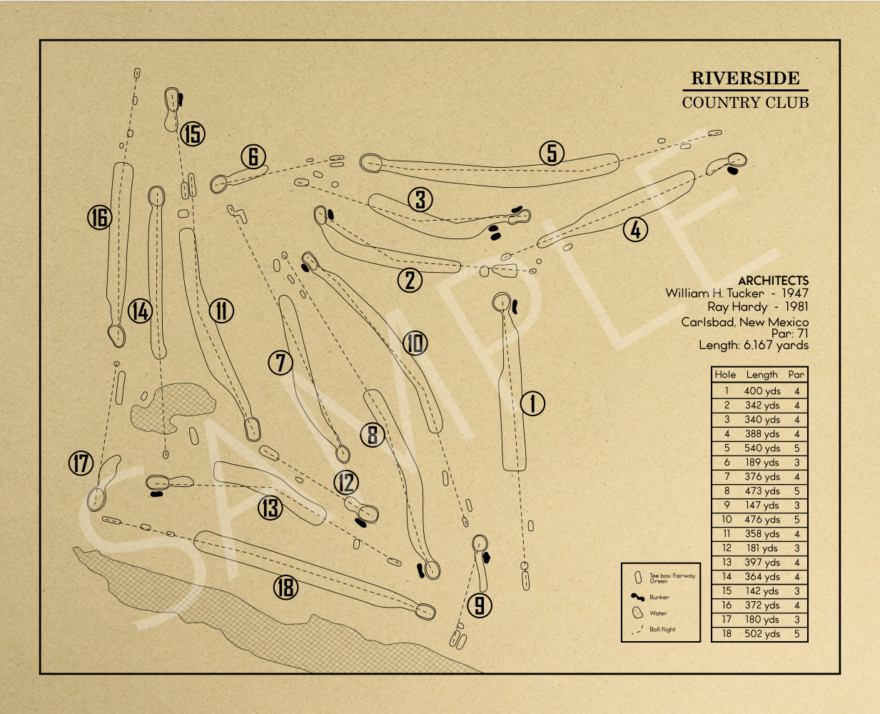 Riverside Country Club Outline (Print)