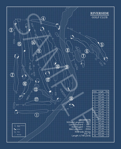 Riverside Golf Club Blueprint (Print)