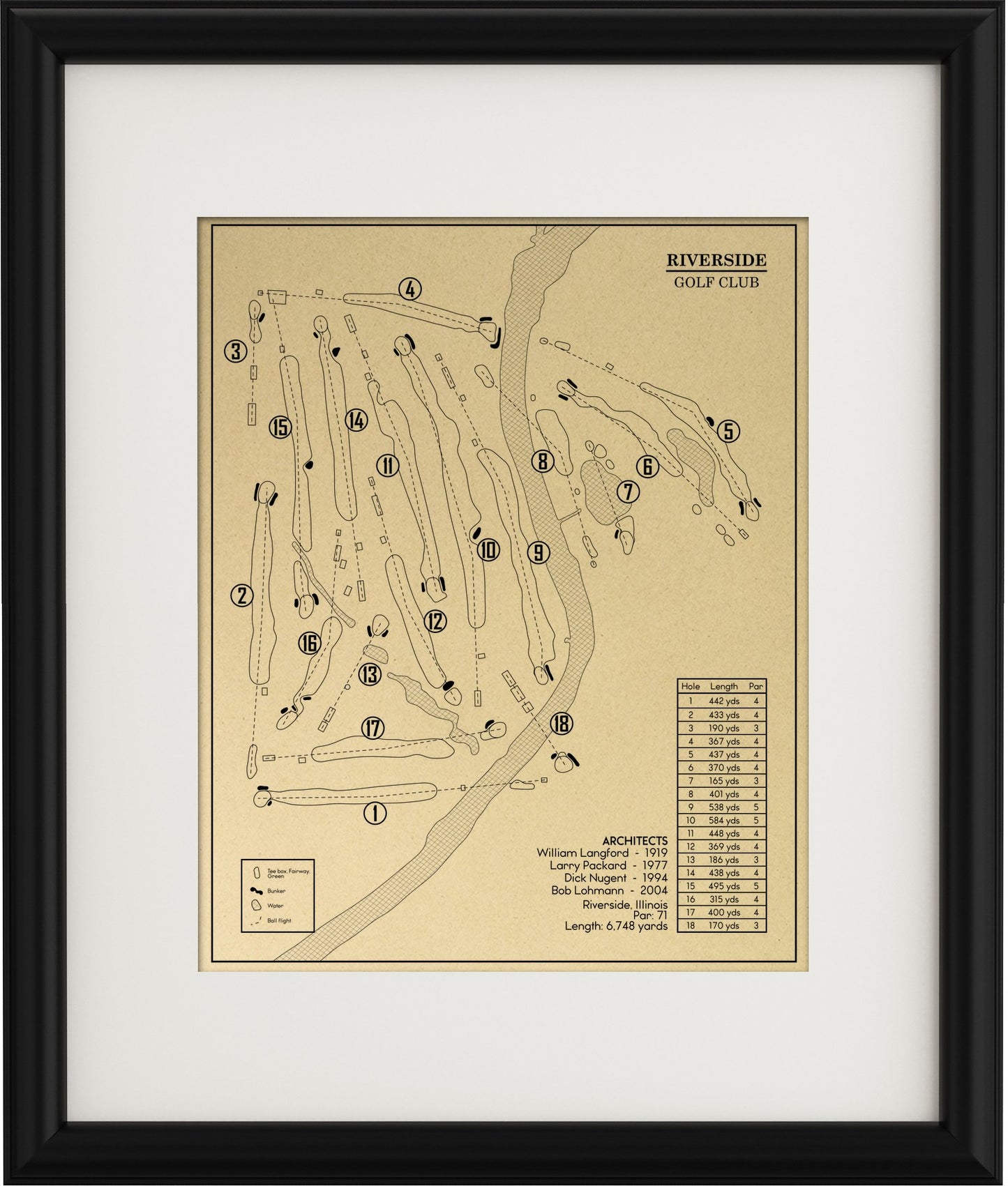 Riverside Golf Club Outline (Print)