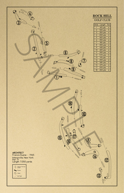 Rock Hill Golf Club Outline (Print)