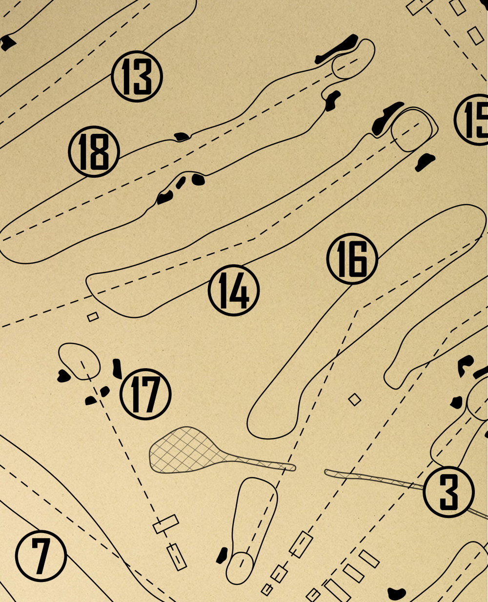 Rolling Road Golf Club Outline (Print)