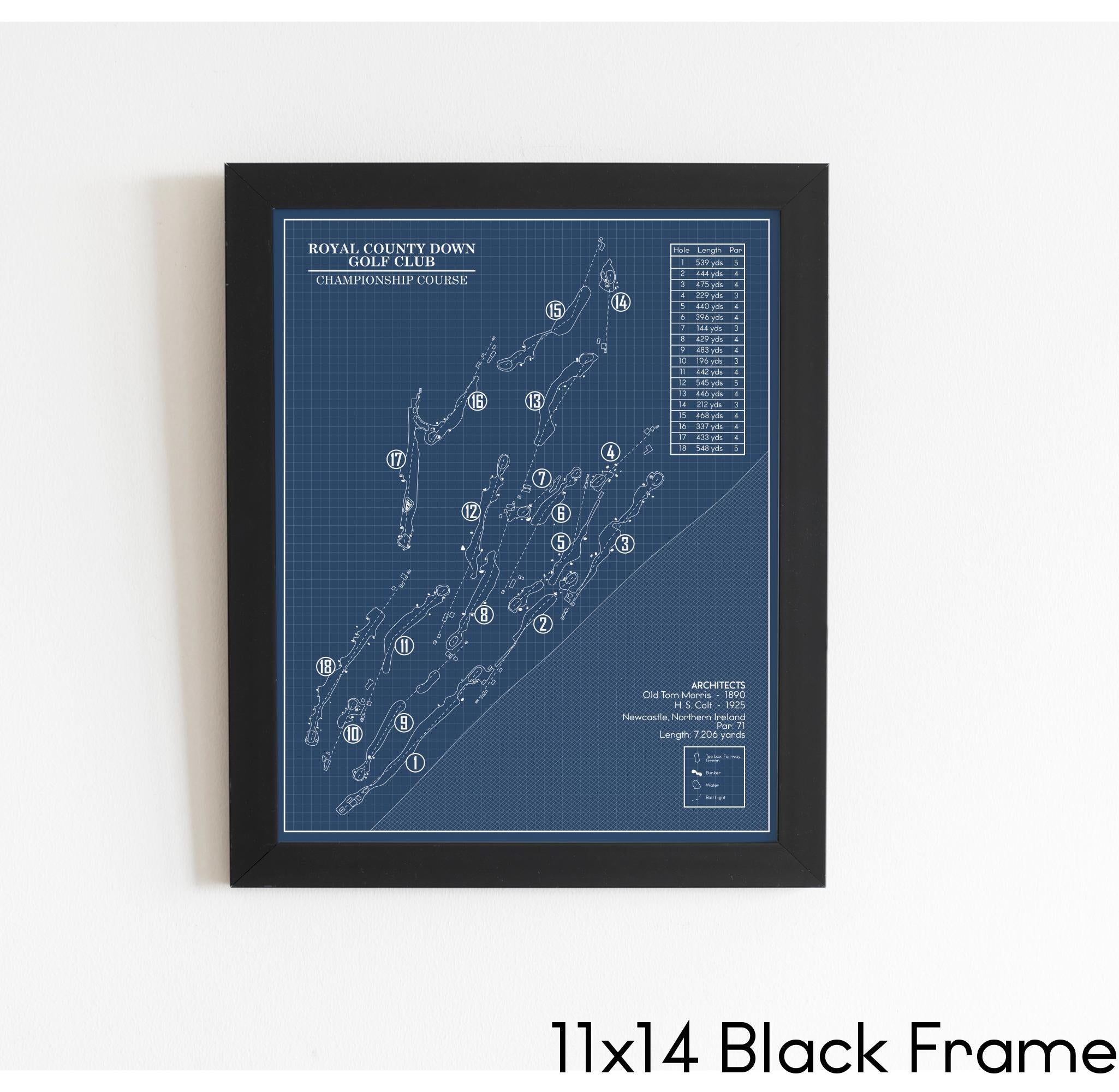 Royal County Down Golf Club Championship Course Blueprint (Print ...