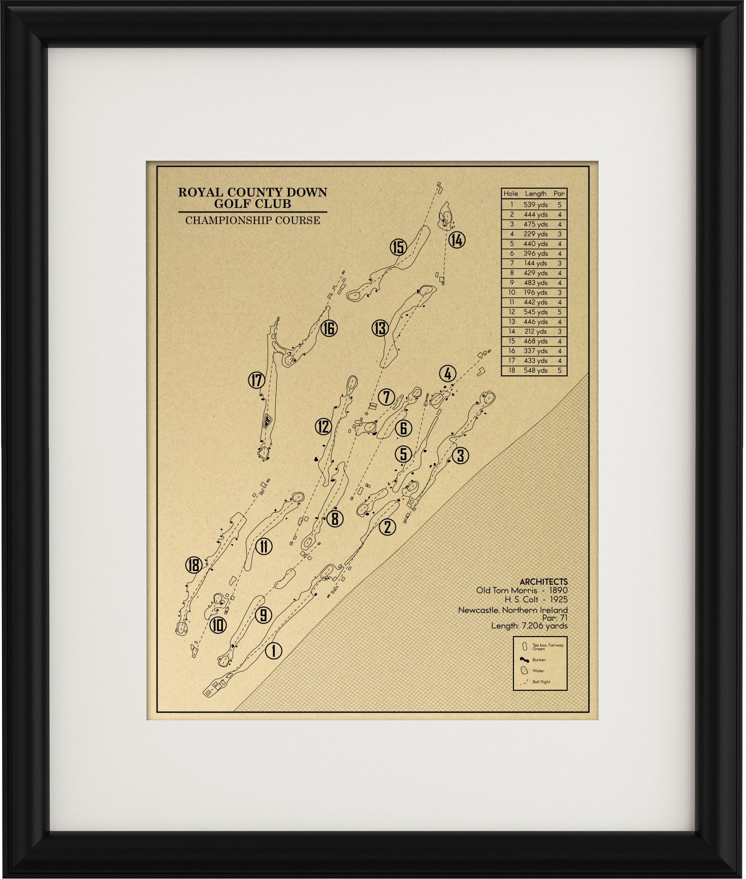 Royal County Down Golf Club Championship Course Outline (Print ...