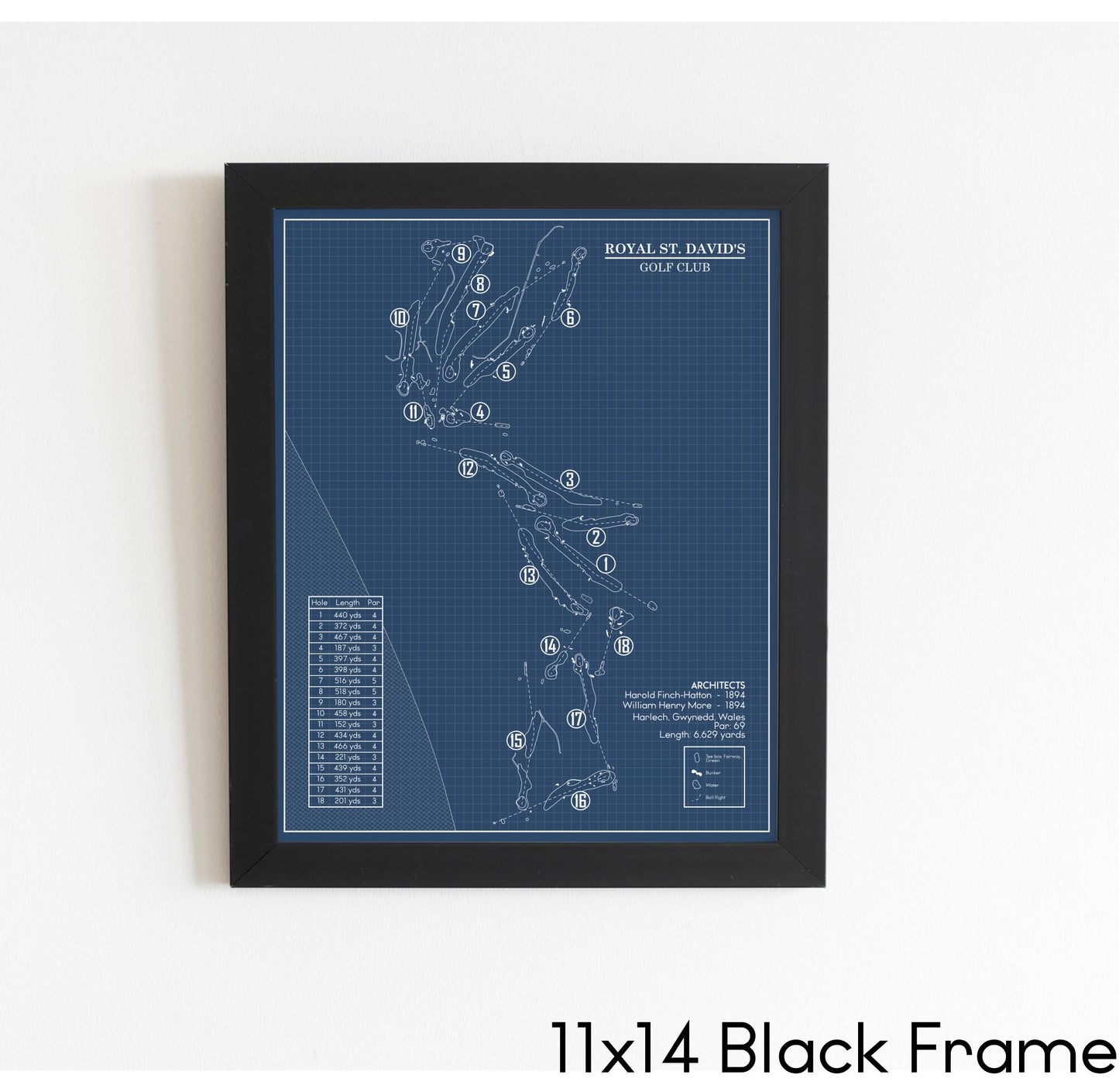 Royal St. David's Golf Club Blueprint (Print)