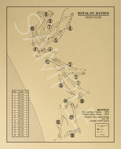 Royal St. David's Golf Club Outline (Print)