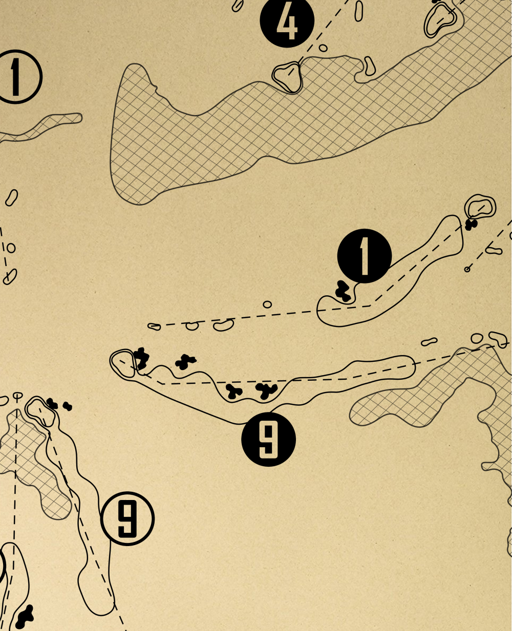 RTJ Golf Trail Highland Oaks Course Outline (Print)