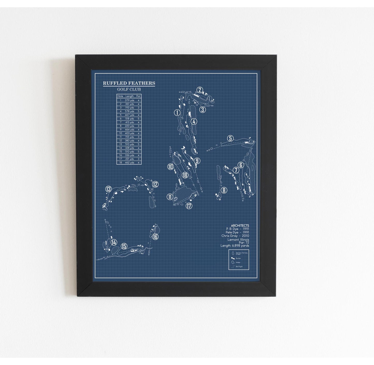Ruffled Feathers Golf Club Blueprint (Print)