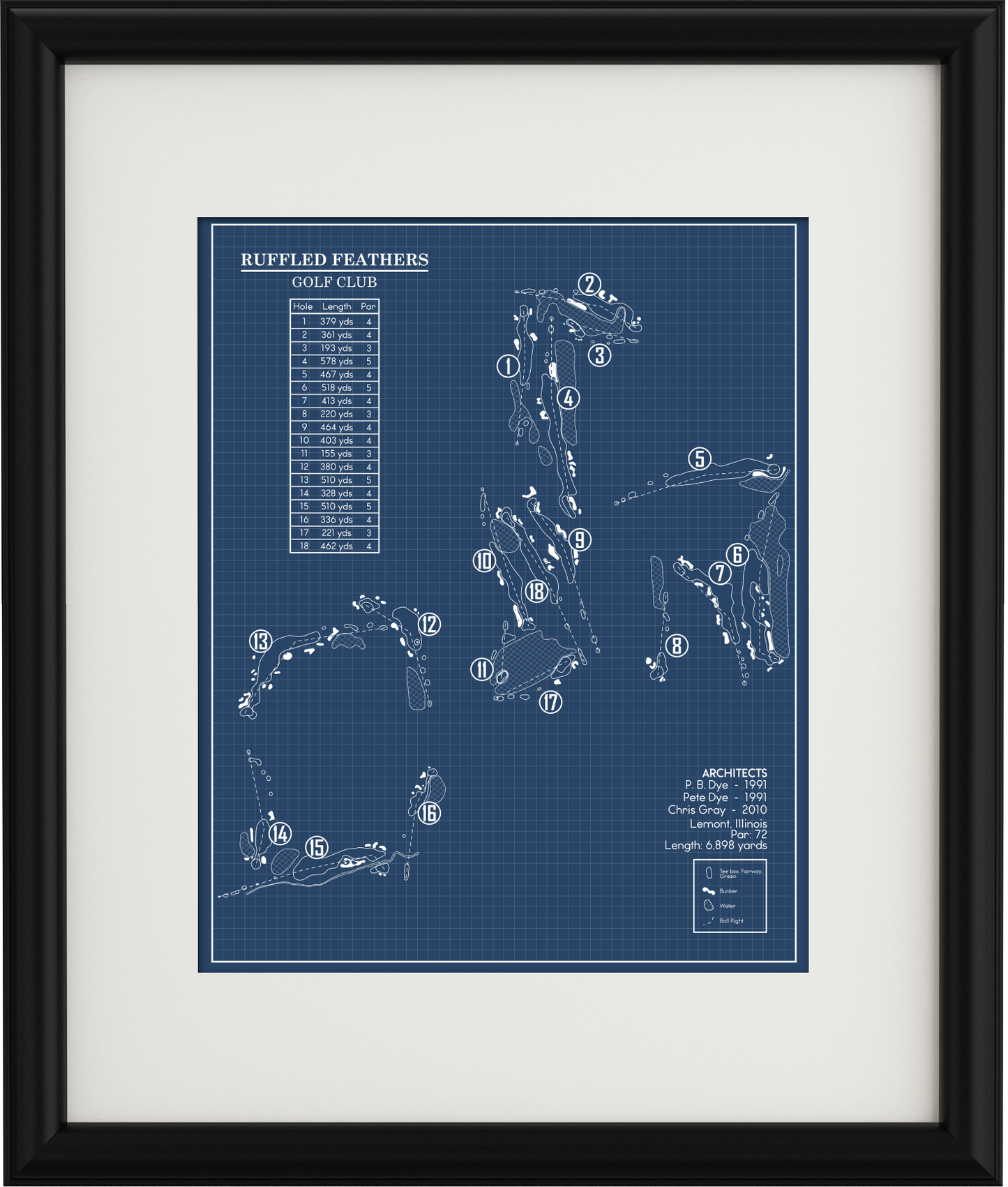 Ruffled Feathers Golf Club Blueprint (Print)