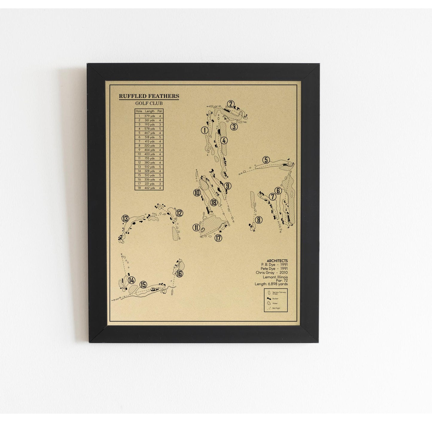 Ruffled Feathers Golf Club Outline (Print)