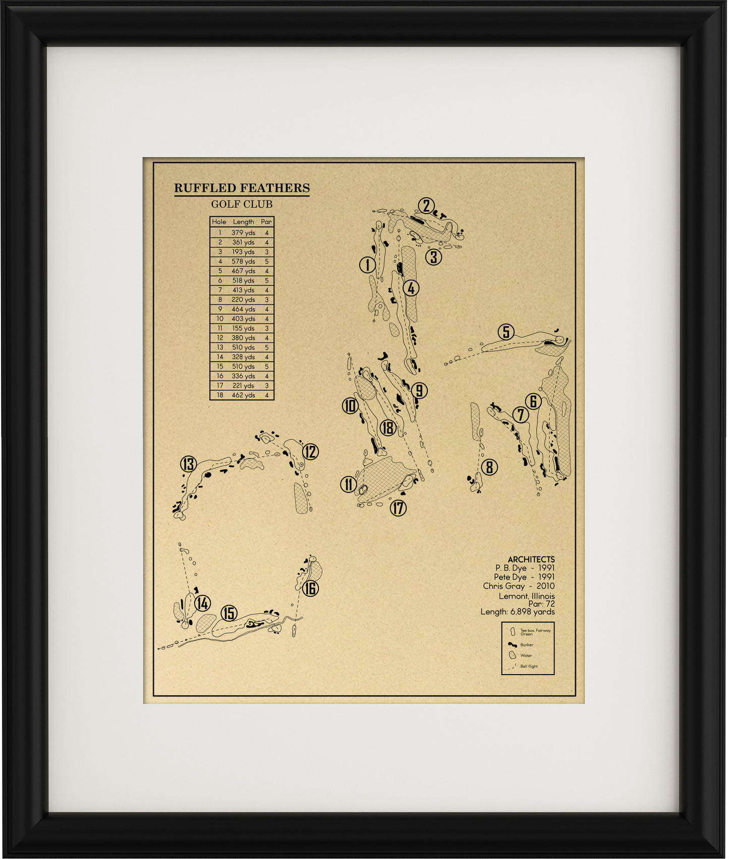 Ruffled Feathers Golf Club Outline (Print)