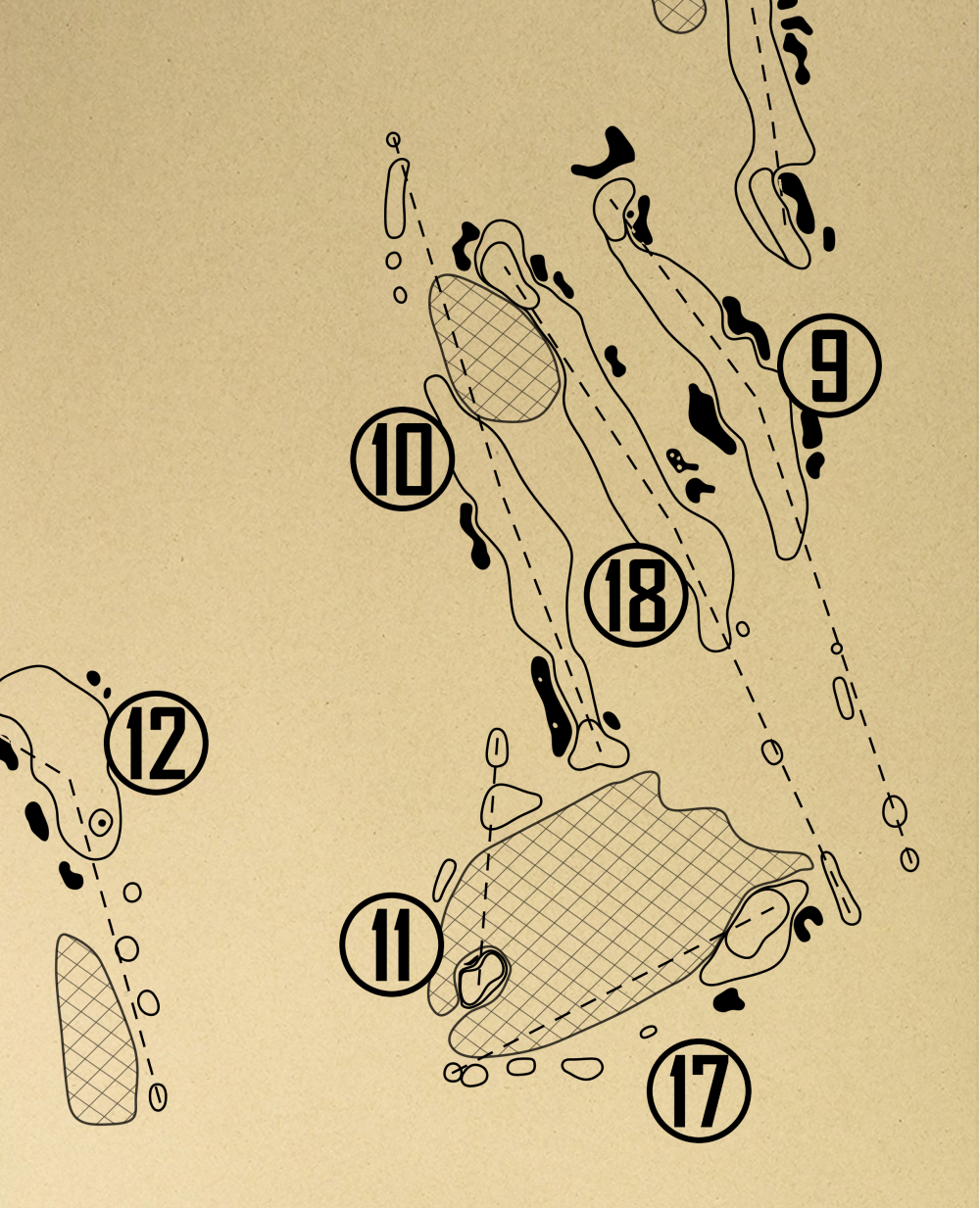 Ruffled Feathers Golf Club Outline (Print)