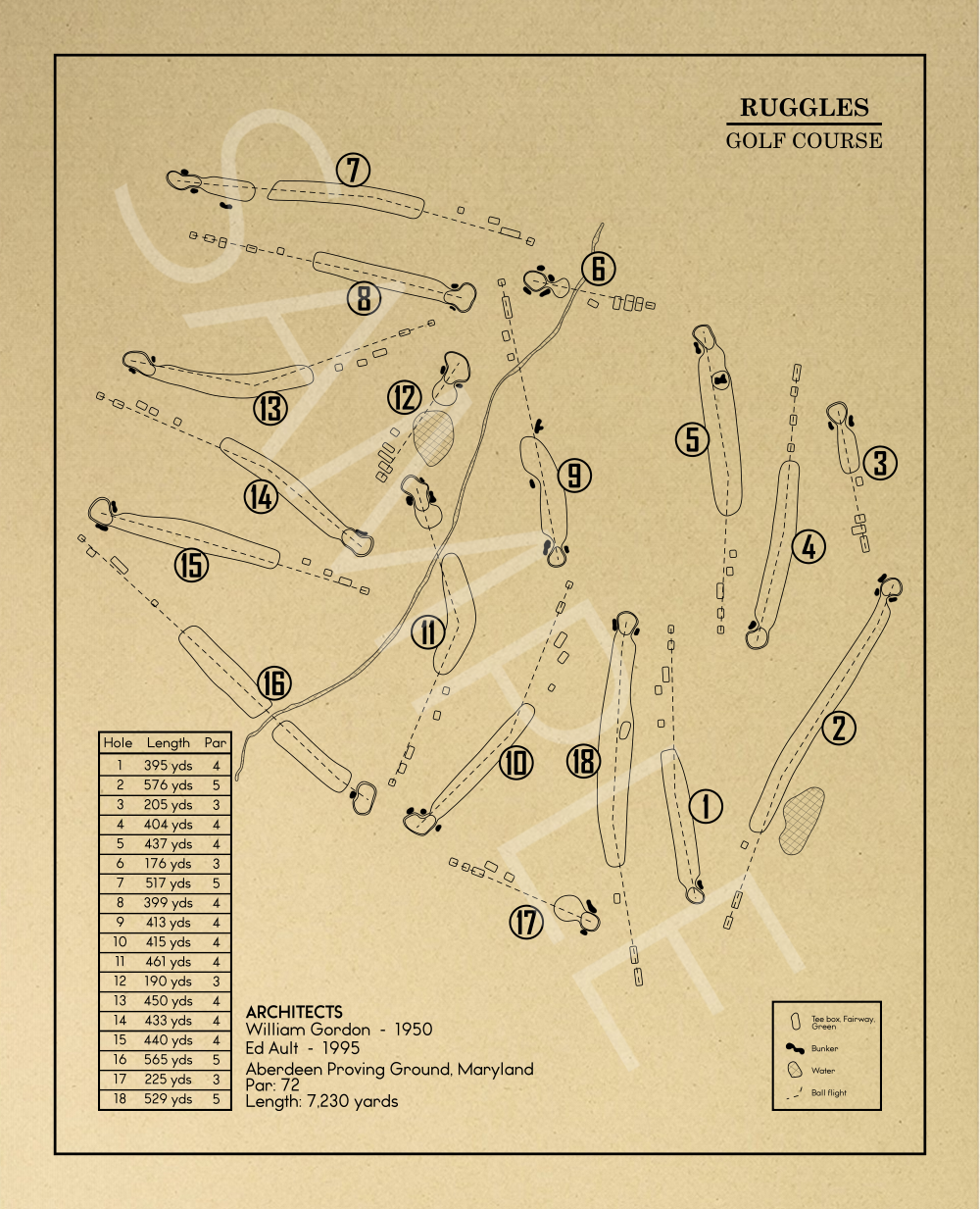 Ruggles Golf Course Outline (Print)