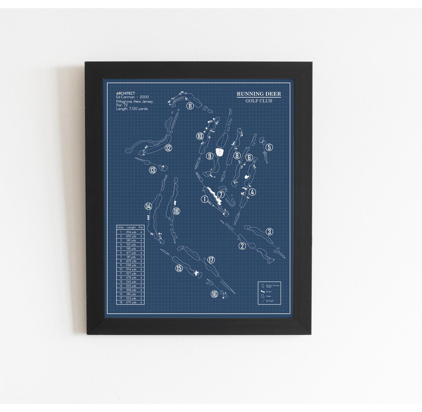Running Deer Golf Club Blueprint (Print)