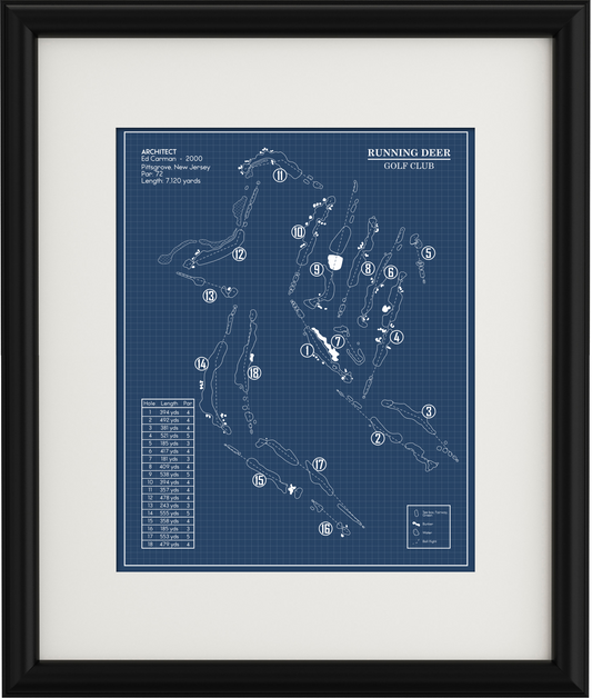Running Deer Golf Club Blueprint (Print)