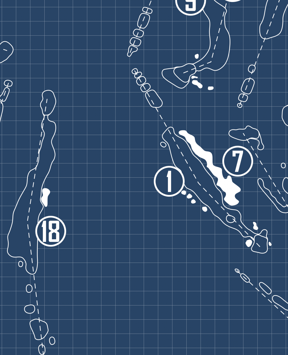 Running Deer Golf Club Blueprint (Print)