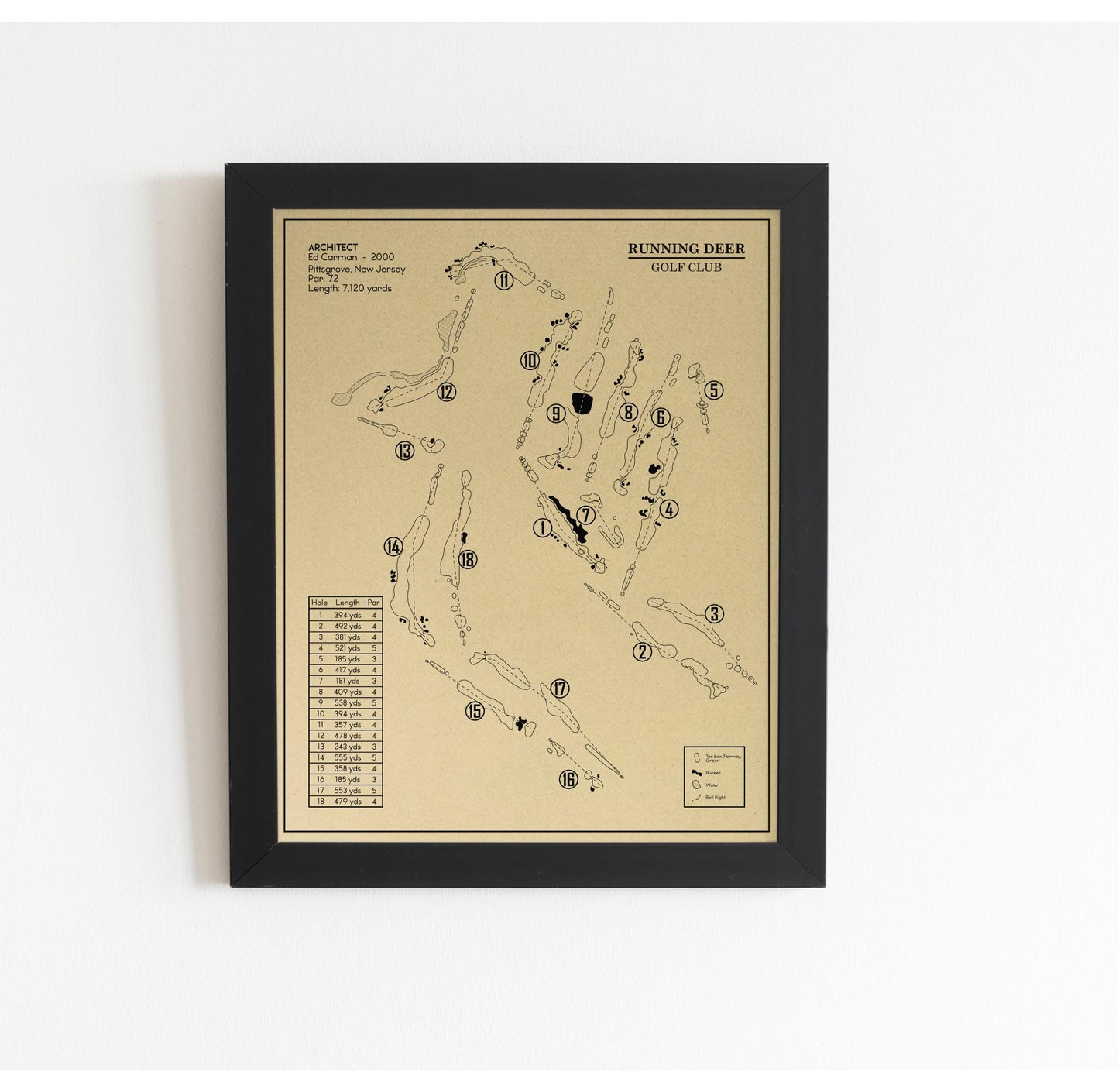 Running Deer Golf Club Outline (Print)