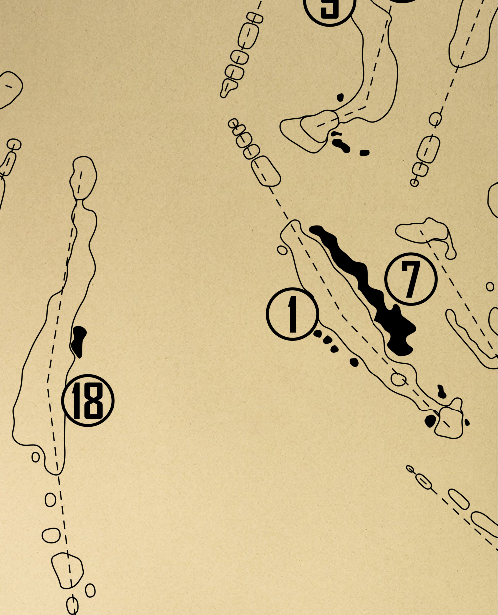 Running Deer Golf Club Outline (Print)