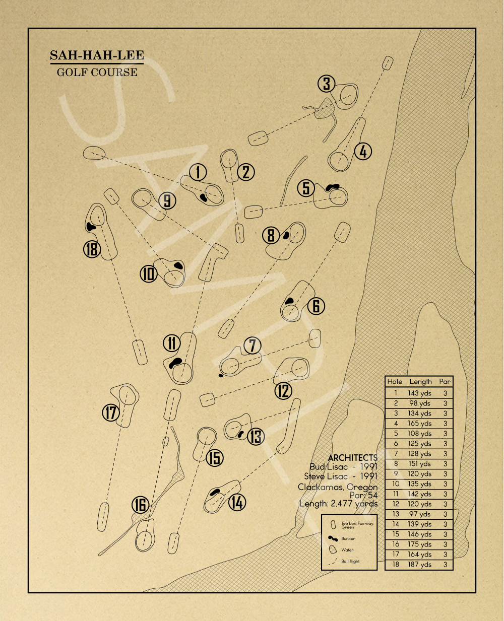 Sah-Hah-Lee Golf Course Outline (Print)