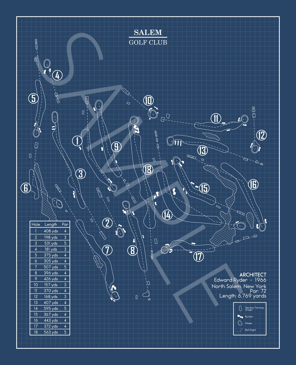 Salem Golf Club Blueprint (Print)