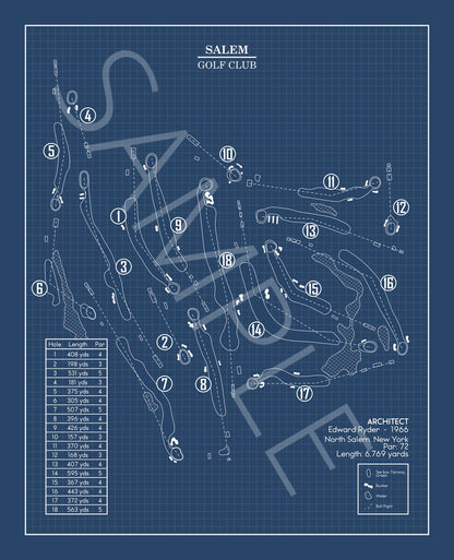 Salem Golf Club Blueprint (Print)