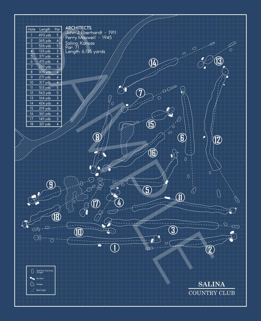 Salina Country Club Blueprint (Print)