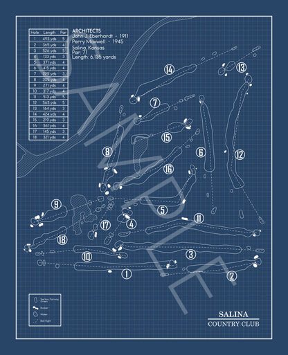 Salina Country Club Blueprint (Print)