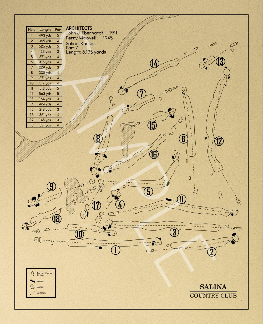 Salina Country Club Outline (Print)