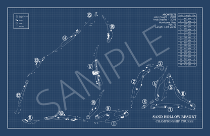 Sand Hollow Resort Championship Course Blueprint (Print)
