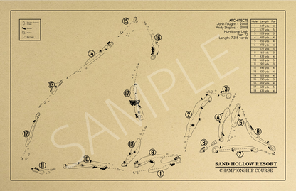 Sand Hollow Resort Championship Course Outline (Print)