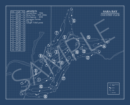 Sara Bay Country Club Blueprint (Print)