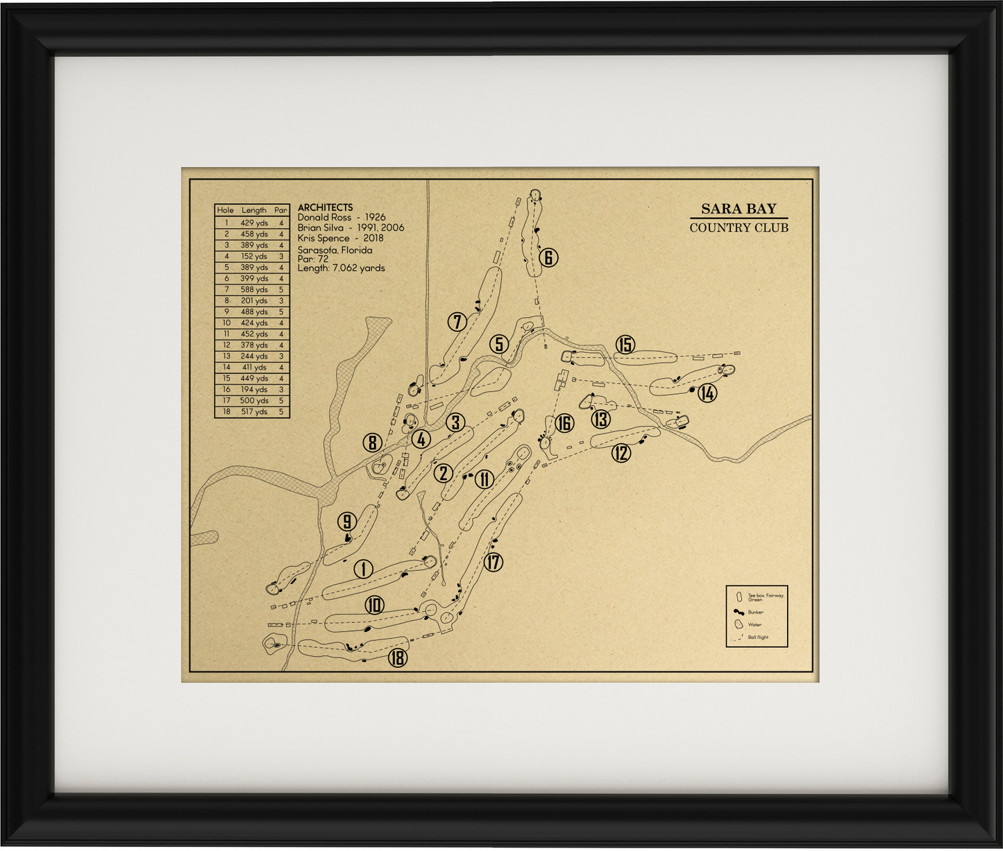 Sara Bay Country Club Outline (Print)