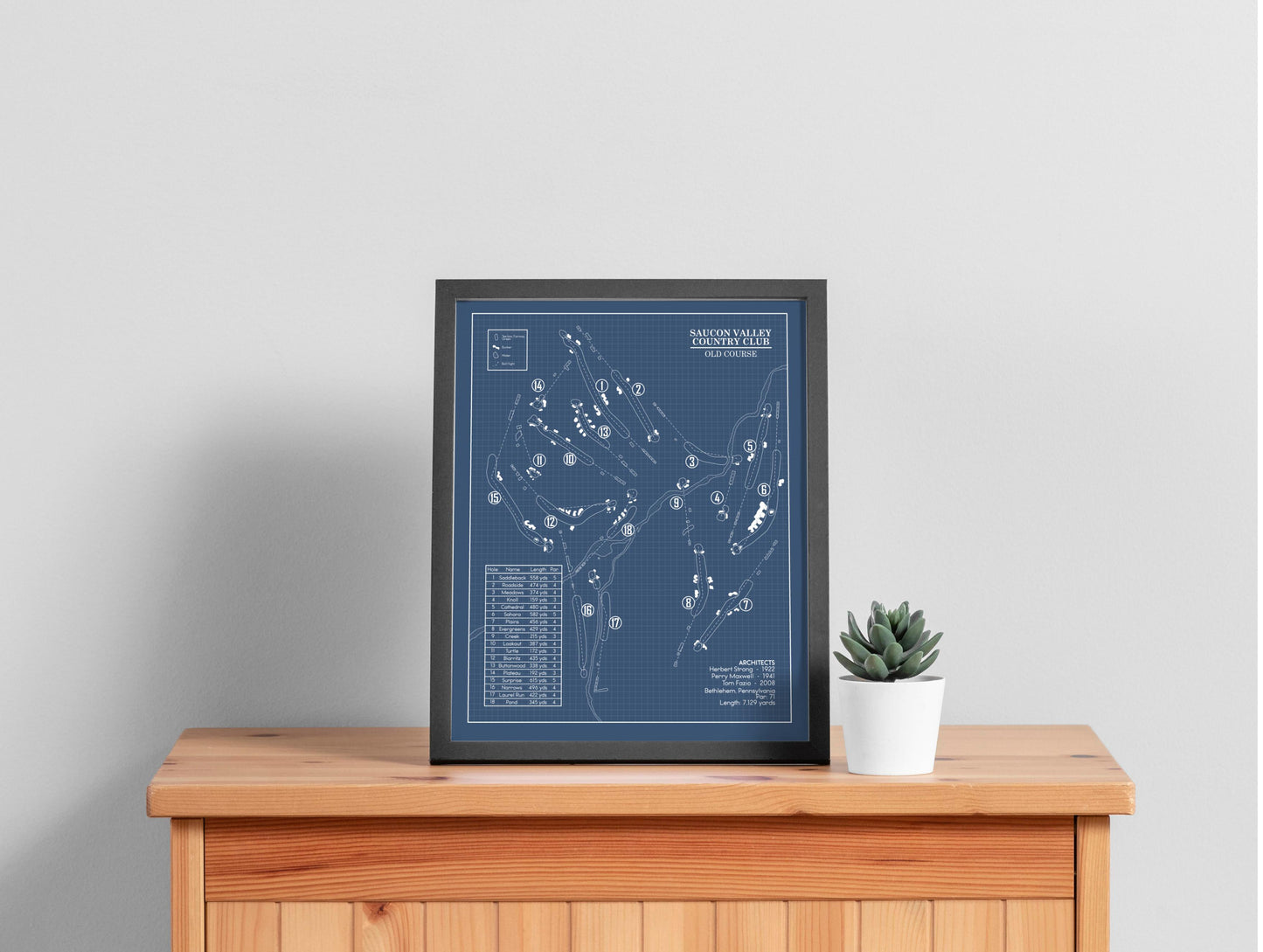 Saucon Valley Country Club Old Course Blueprint (Print)