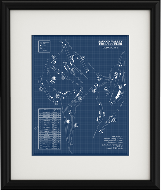 Saucon Valley Country Club Old Course Blueprint (Print)