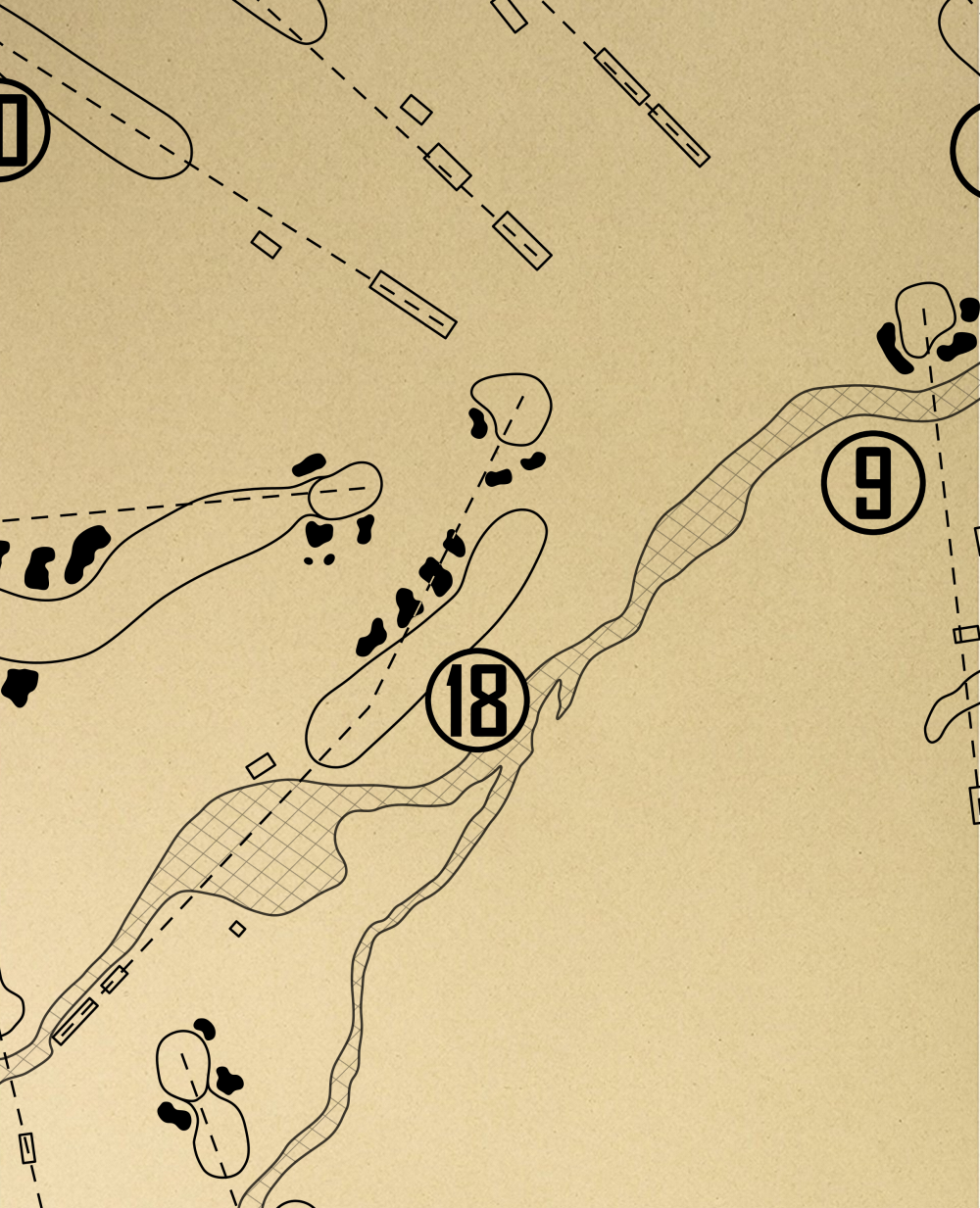 Saucon Valley Country Club Old Course Outline (Print)
