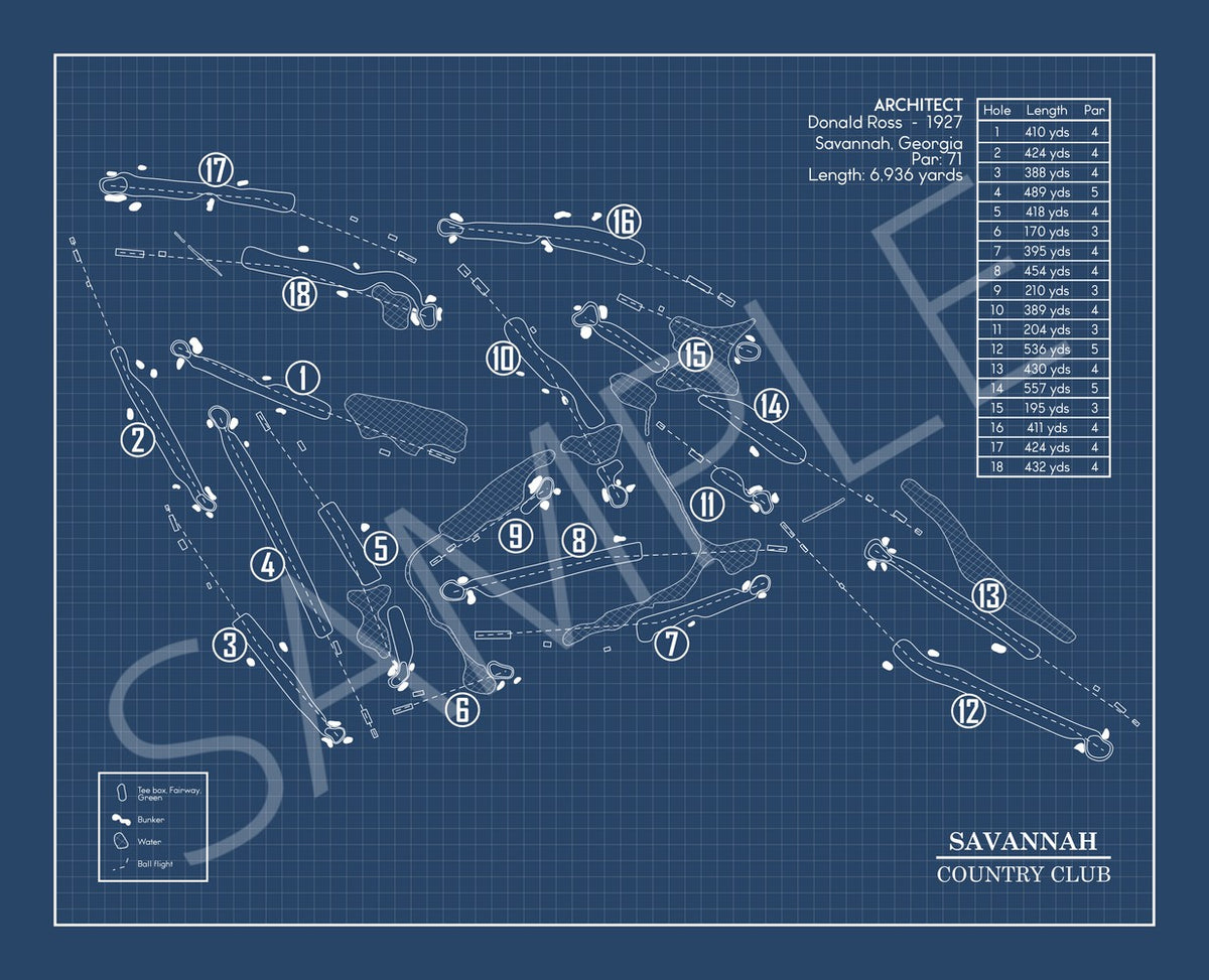 Savannah Country Club Blueprint (Print)