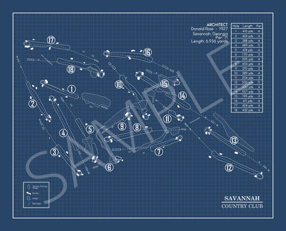 Savannah Country Club Blueprint (Print)