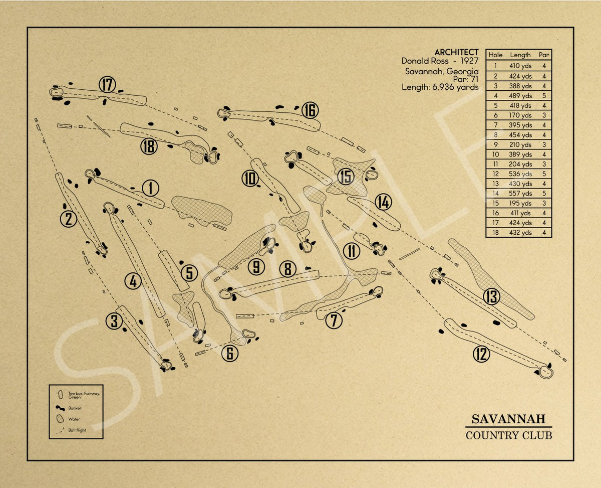 Savannah Country Club Outline (Print)