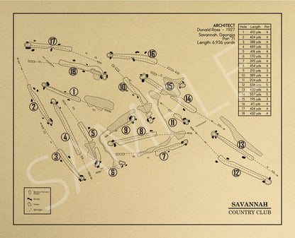 Savannah Country Club Outline (Print)