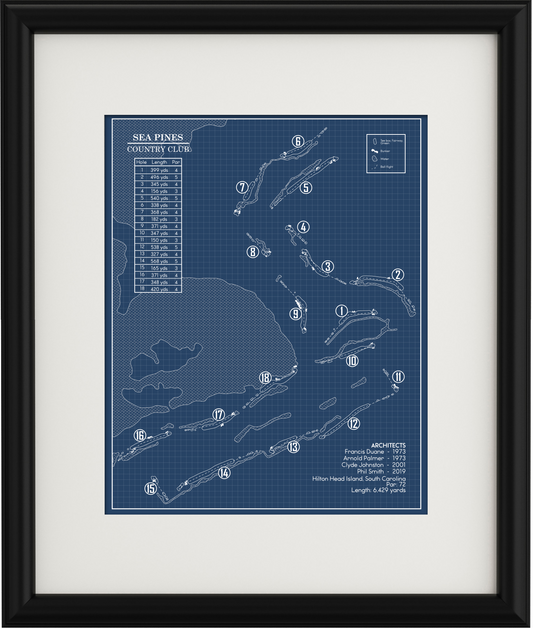 Sea Pines Country Club Blueprint (Print)