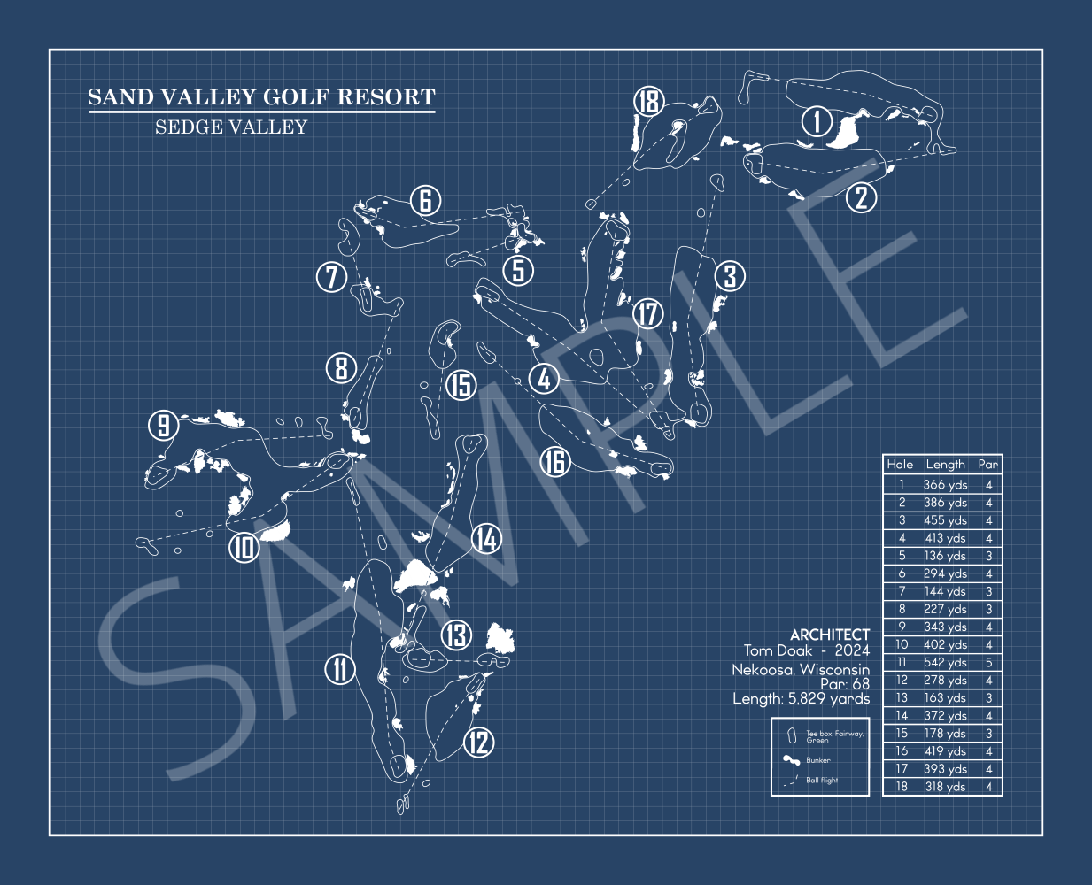 Sand Valley Golf Resort, Sedge Valley Course Blueprint (Print)