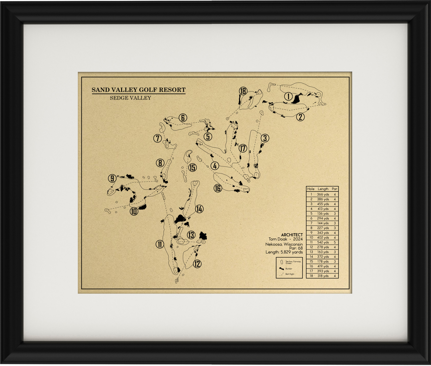 Sand Valley Golf Resort, Sedge Valley Course Outline (Print)