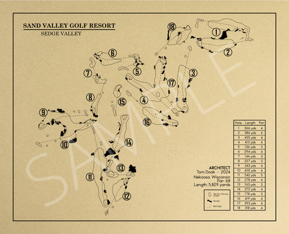 Sand Valley Golf Resort, Sedge Valley Course Outline (Print)