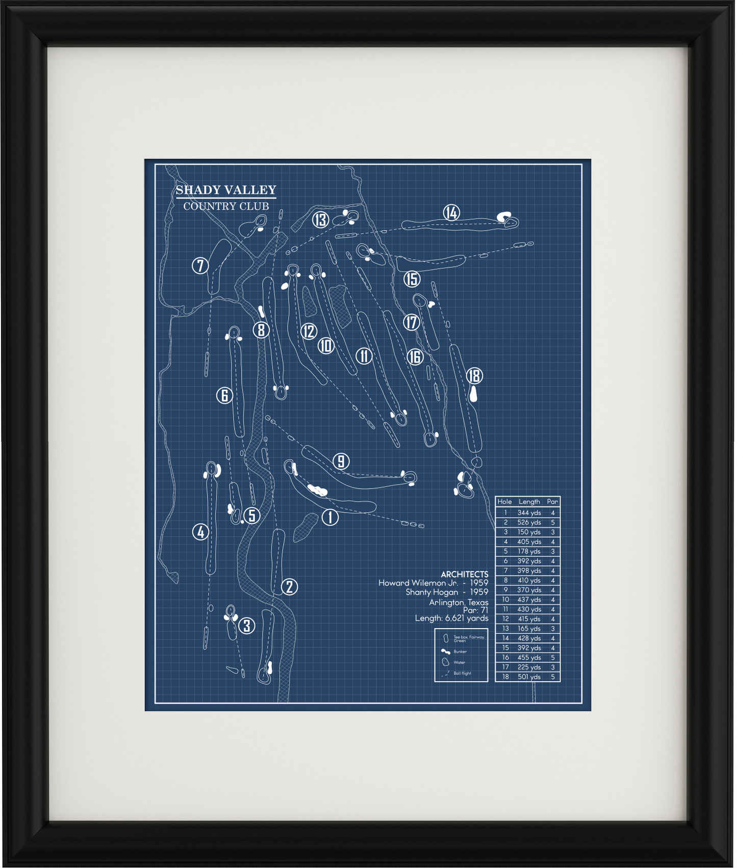 Shady Valley Country Club Blueprint (Print)