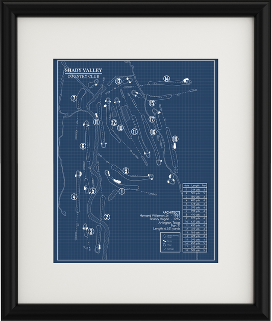 Shady Valley Country Club Blueprint (Print)
