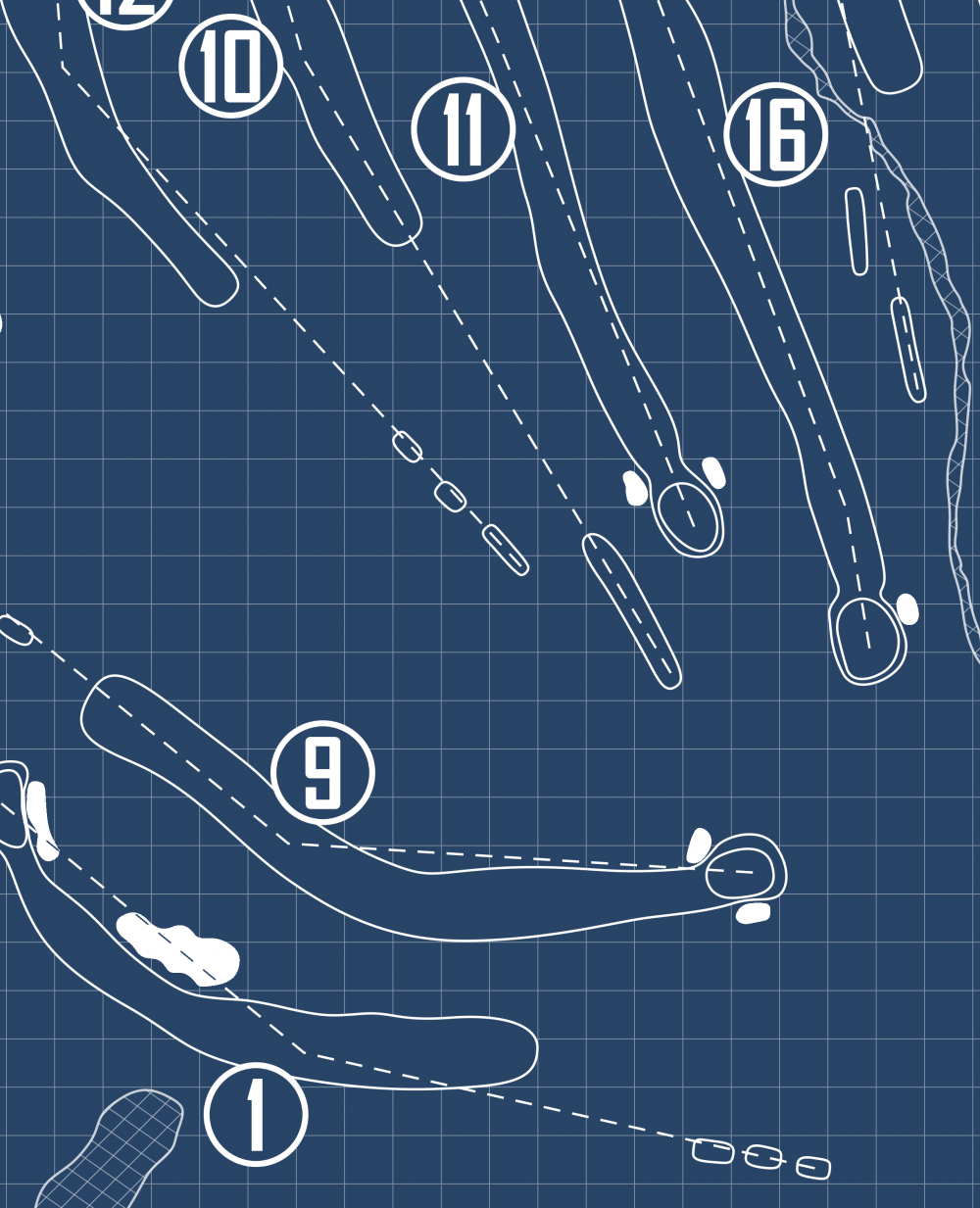 Shady Valley Country Club Blueprint (Print)