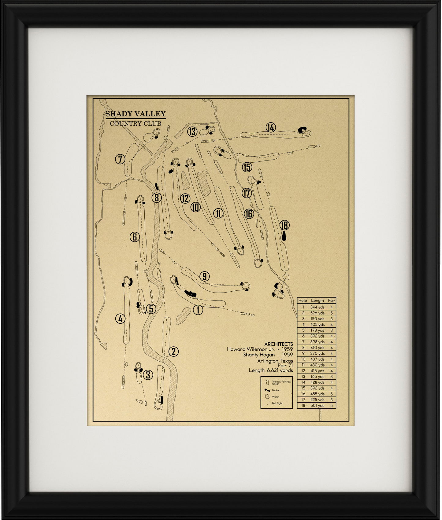 Shady Valley Country Club Outline (Print)