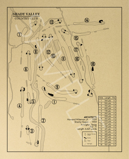 Shady Valley Country Club Outline (Print)