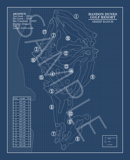 Sheep Ranch Golf Course at Bandon Dunes Blueprint (Print)